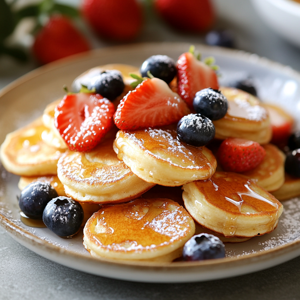 What are mini pancakes made of