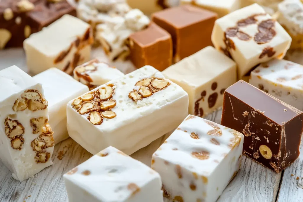 Assorted nougat pieces