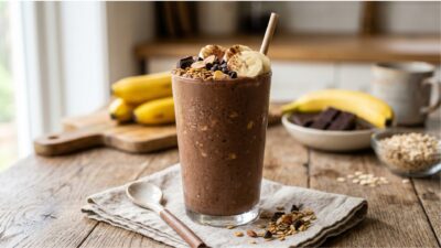 chocolate banana smoothie feature image