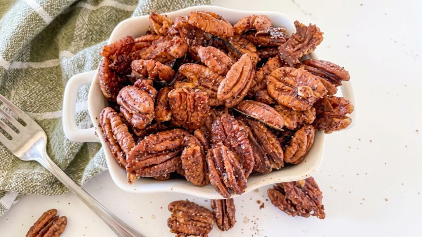 Maple Vanilla Spiced Pecans Feature Image