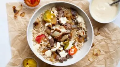 Philly Cheesesteak Rice Bowls Feature Image