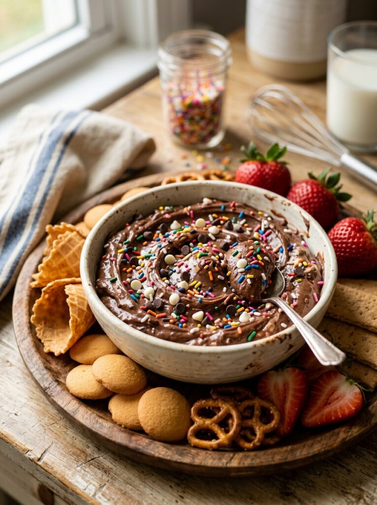 Cake Batter Brownie Dip