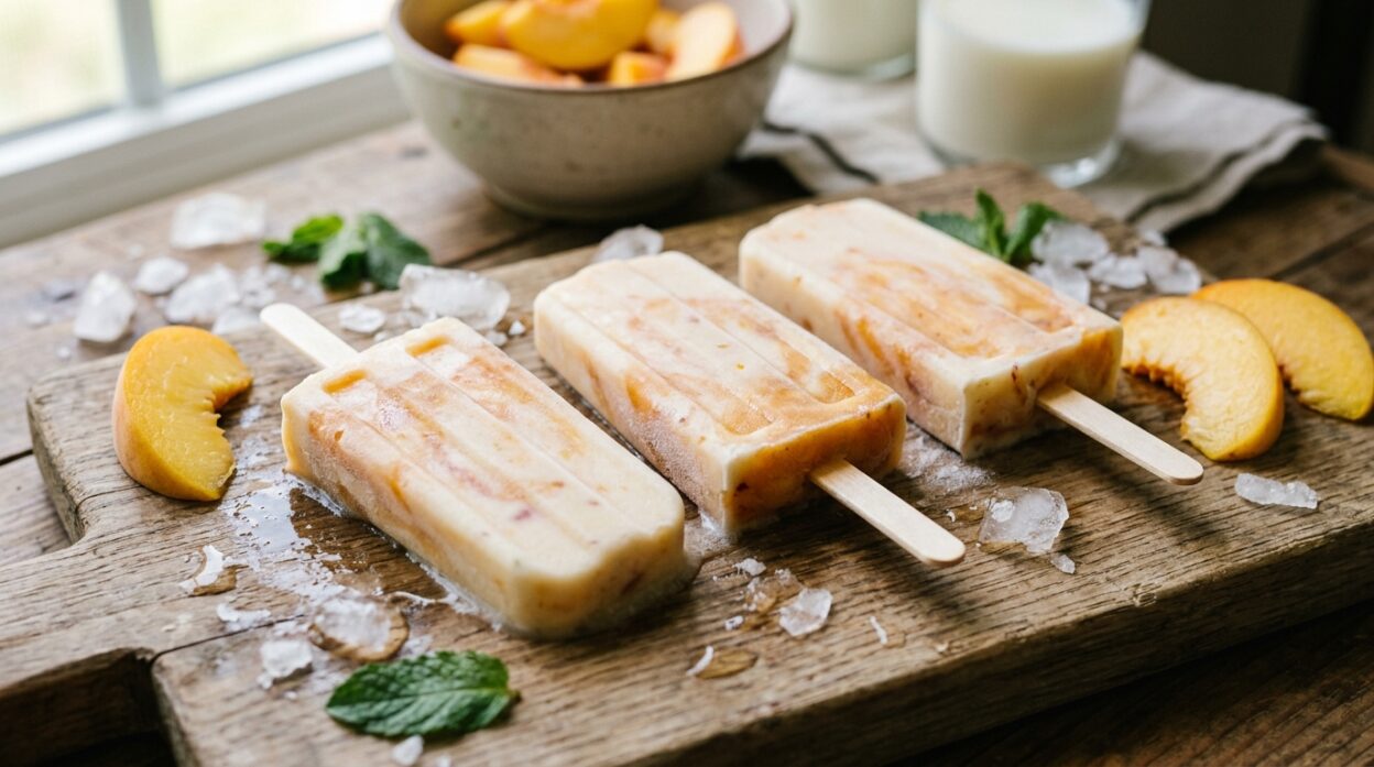 Creamy Peach Popsicles