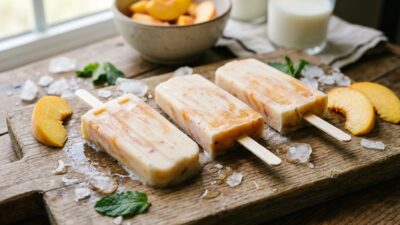 Creamy Peach Popsicles
