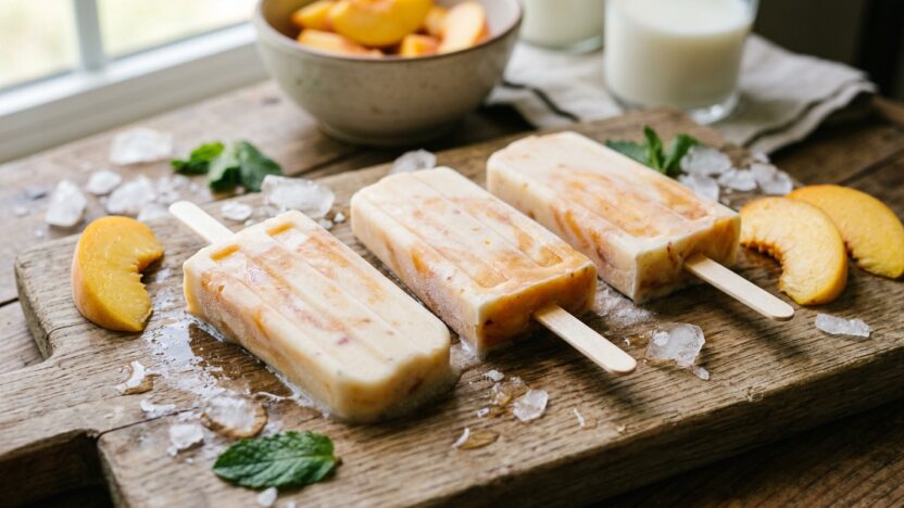 Creamy Peach Popsicles
