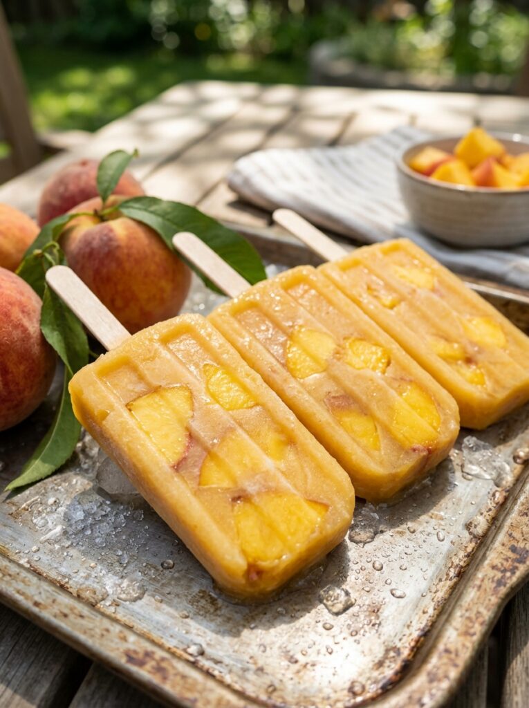 Fresh Peach Chunk Pops