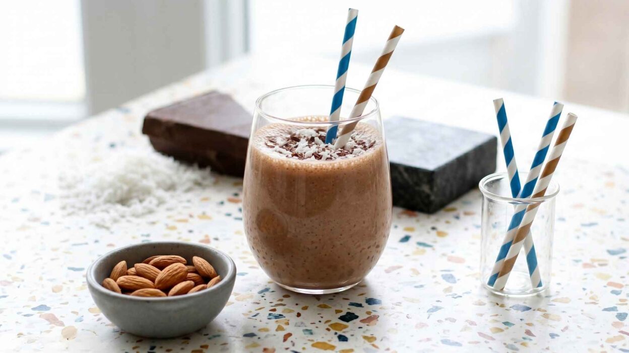 almond joy smoothie feature image