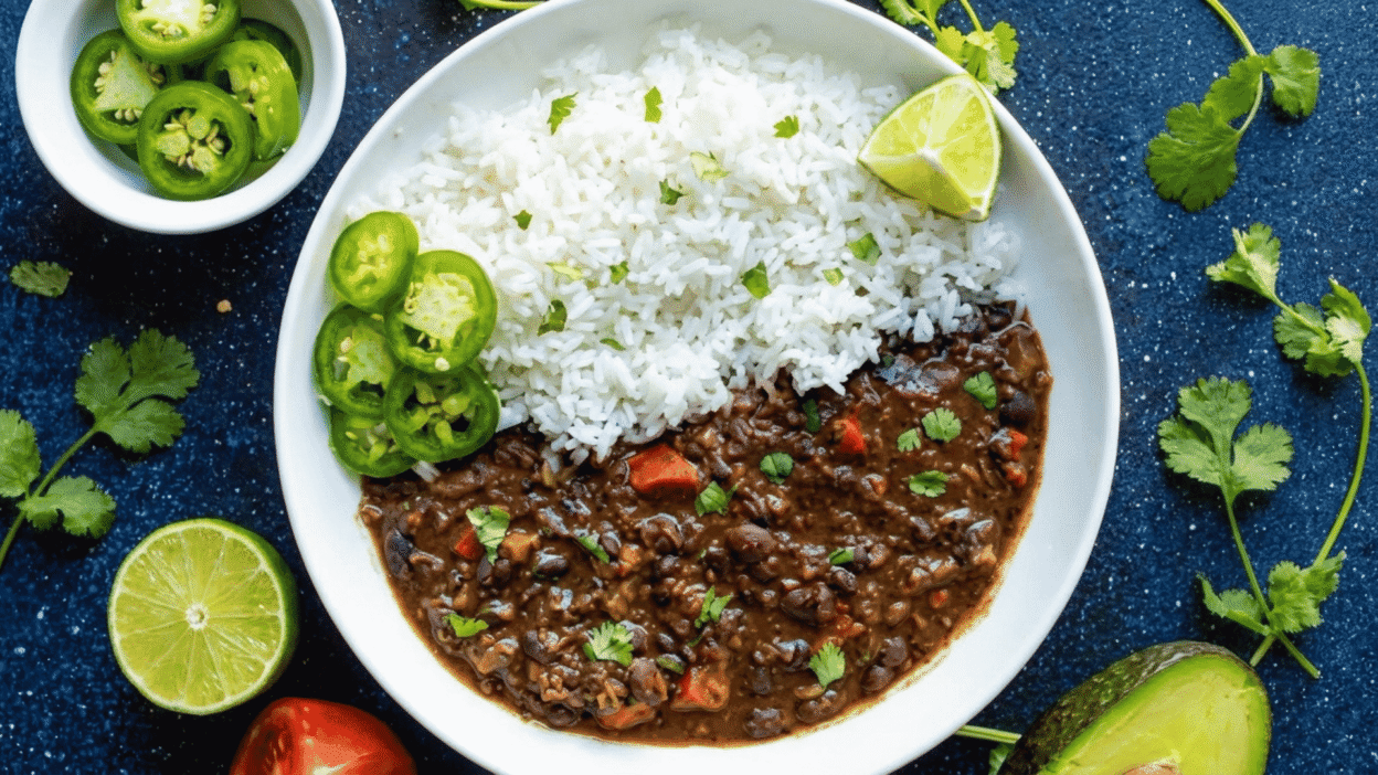 black bean rice soup