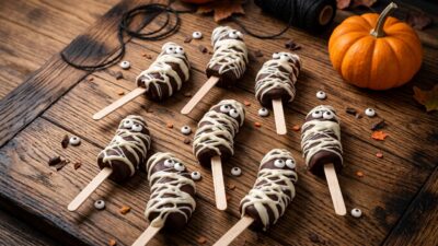 halloween banana mummy pops