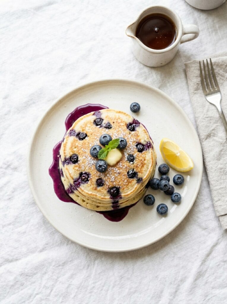 Blueberry Lemon Oat Pancakes