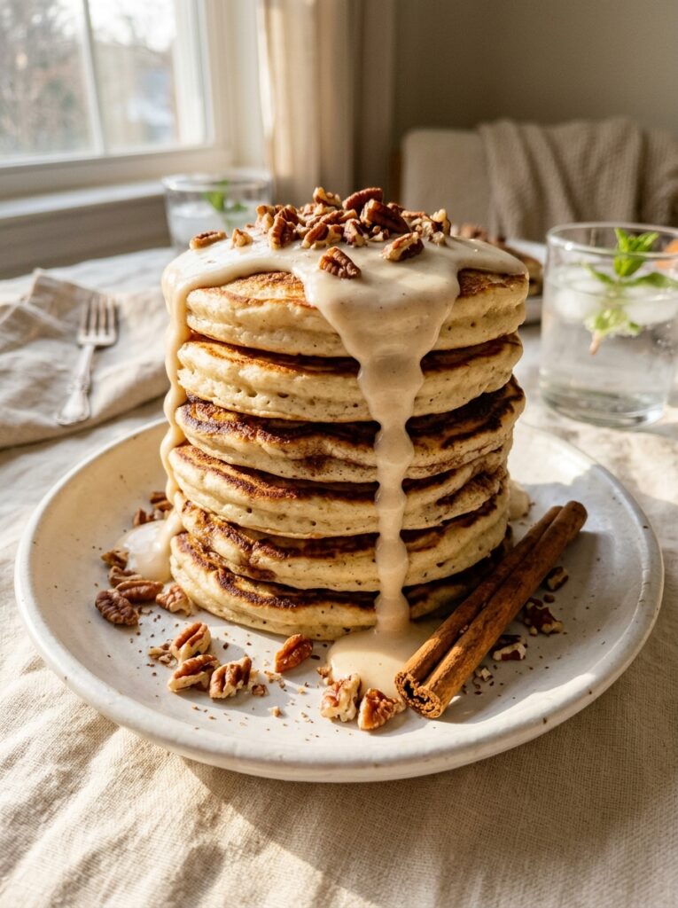 Cinnamon Roll Almond Pancakes