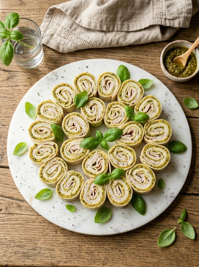 Classic Turkey Pesto Pinwheels