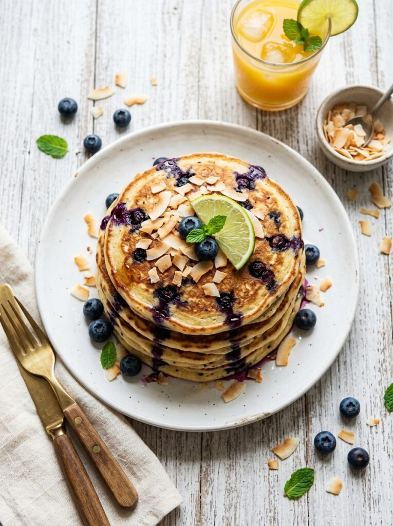 Coconut Milk Blueberry Pancakes