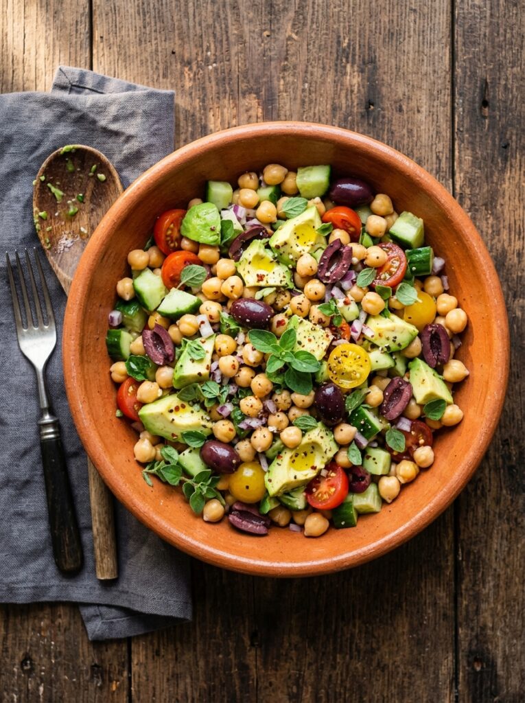 Mediterranean Avocado Chickpea Bowl