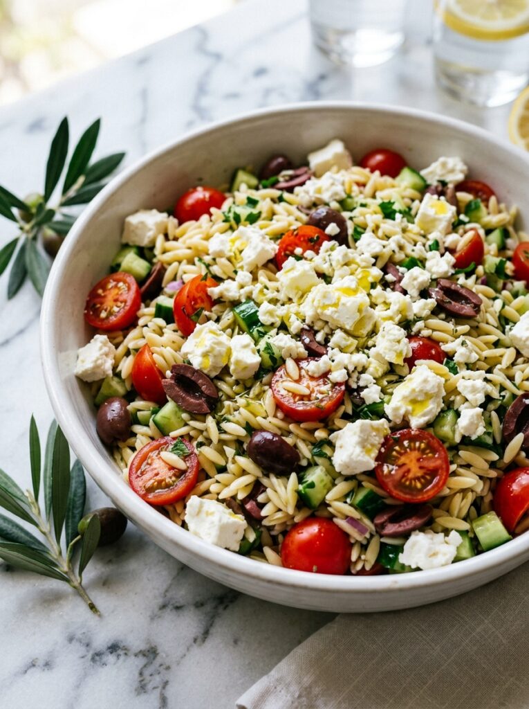 Greek Style Orzo Bowl