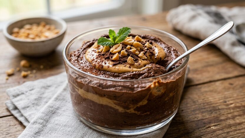 Peanut Butter Chocolate Avocado Mousse