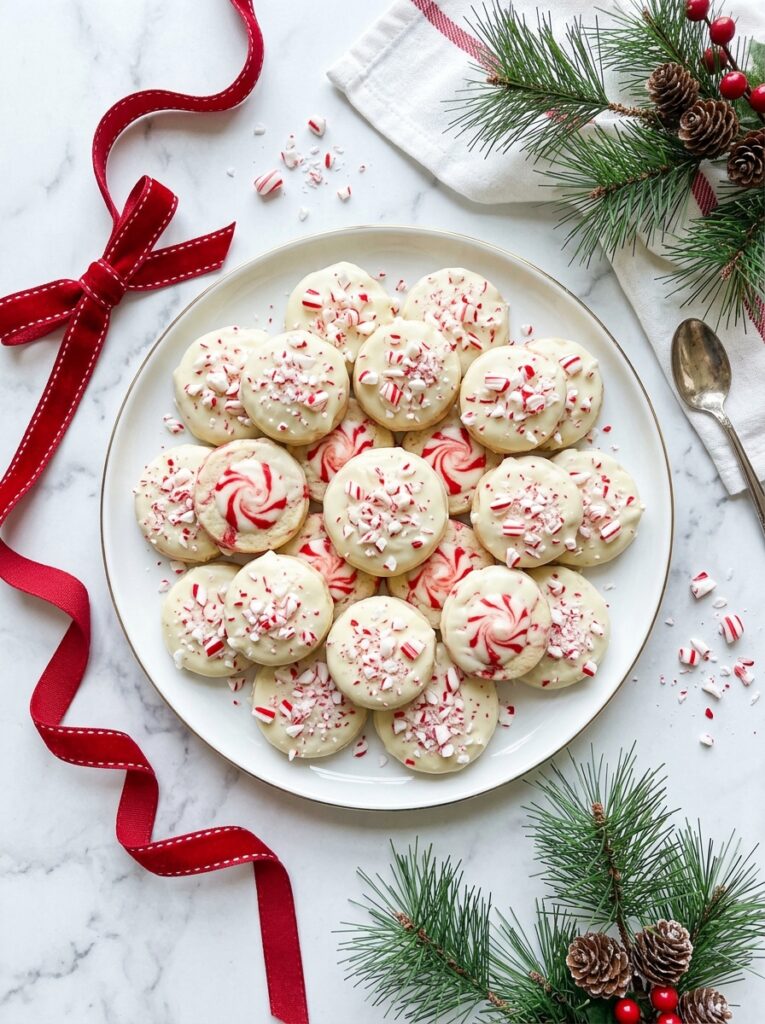 Peppermint White Chocolate Shortbread