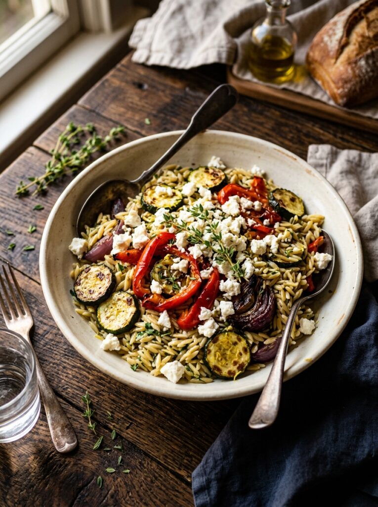 Roasted Veggie Orzo Salad