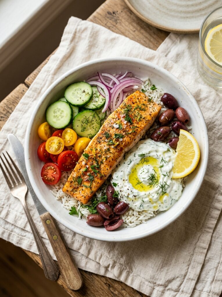 Salmon rice bowl
