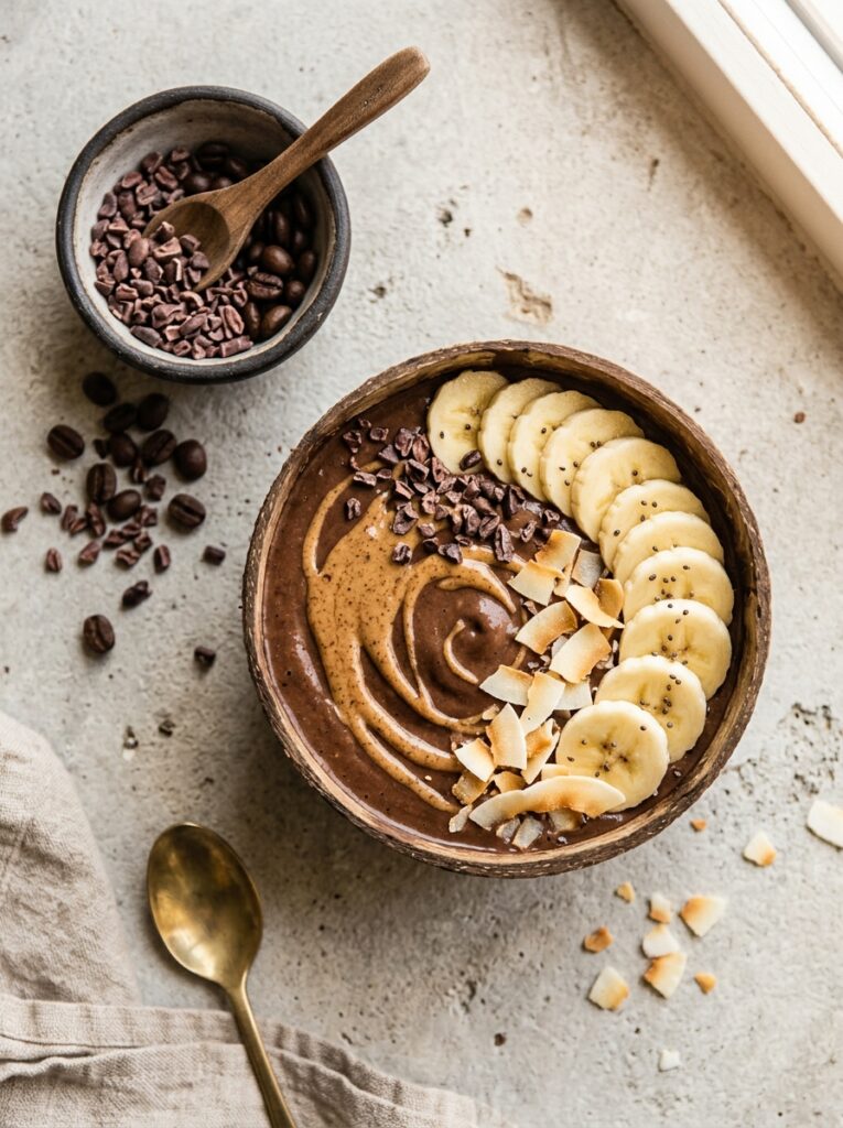 Vegan Mocha Peanut Butter Smoothie