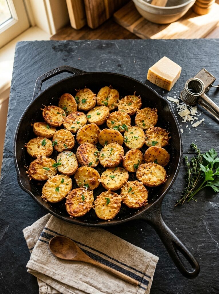 crusted potato halves